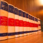 a row of books on a table