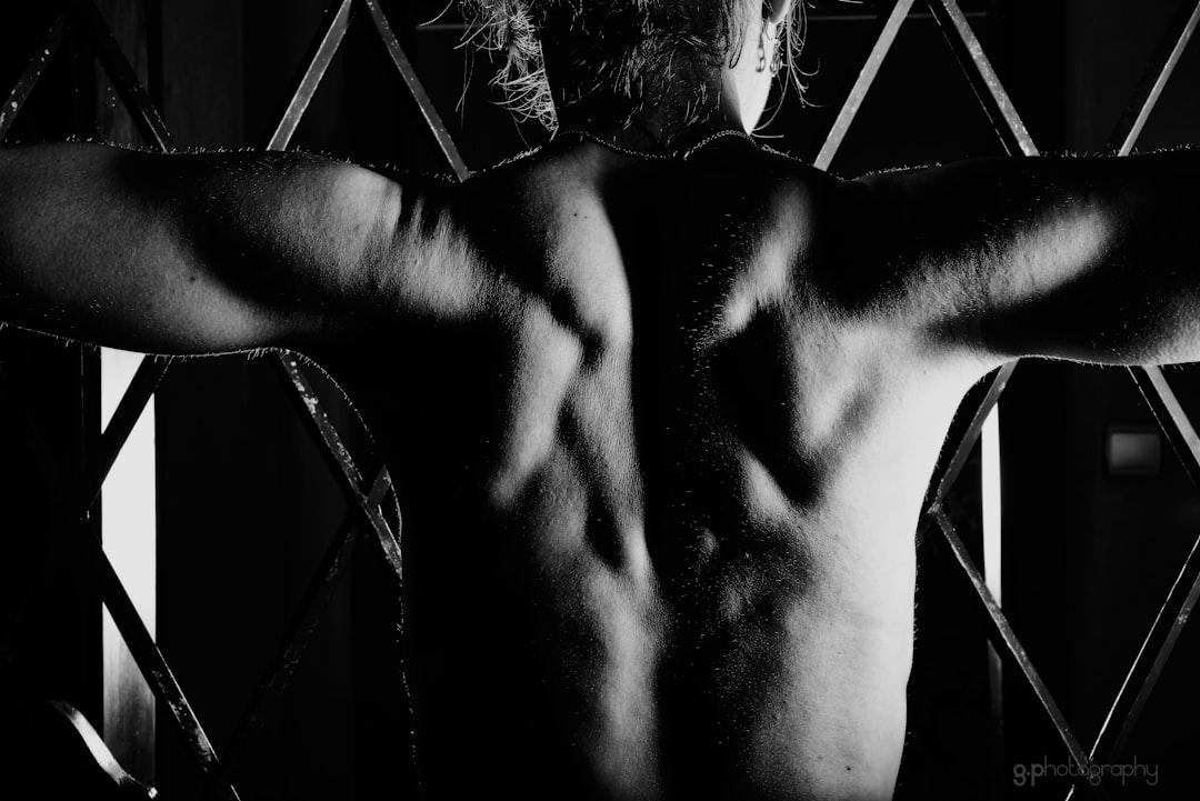 a man with his back to the camera