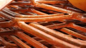 orange plastic frame in close up photography