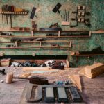 a room that has a bunch of tools on the floor