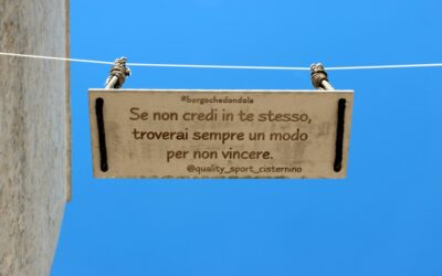 Sign with inspirational quote about self-belief