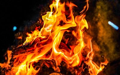 a close up of a fire