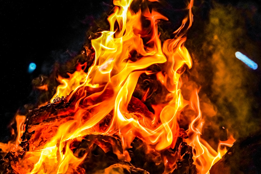 a close up of a fire