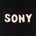the word sony written in white on a black background