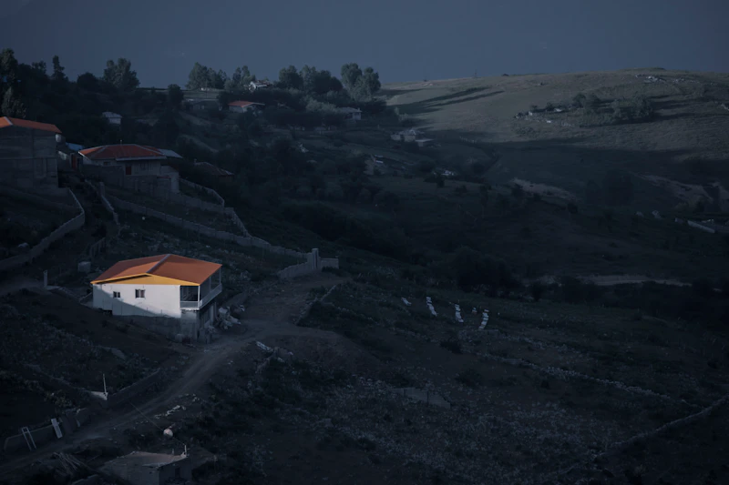 white and brown house on top of hill