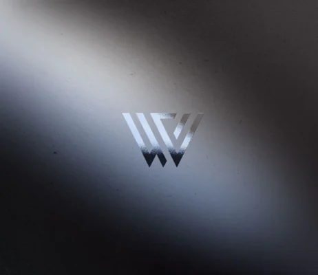 a close up of a logo on a laptop