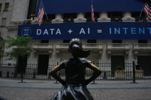 woman in black dress statue