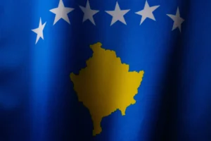 a close up of a flag with five stars