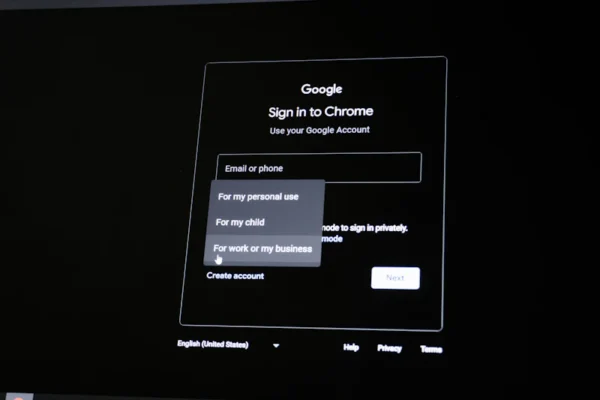 Google sign in to chrome screen