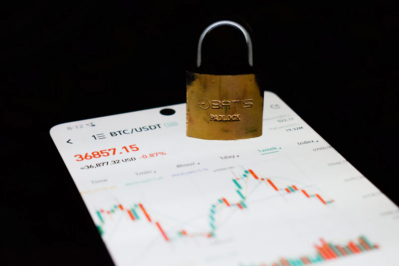 a padlock attached to a padlock on a cell phone