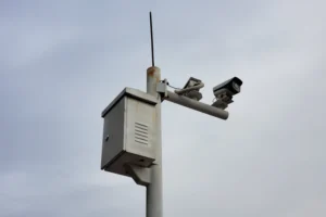 a white tower with a antenna