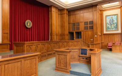 architectural photography of trial court interior view