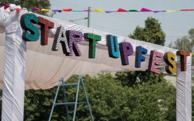 text on white and blue textile