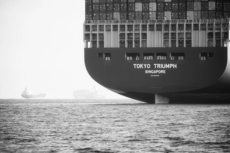 a large ship in the water