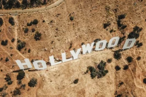 aerial photography of Hollywood sign