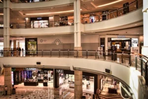 Explore the luxurious interior of a shopping mall in Kuala Lumpur, Malaysia, featuring top brands.