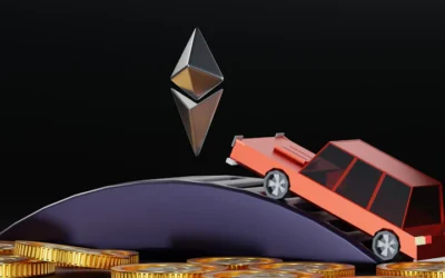 a red car with a cone on top of it