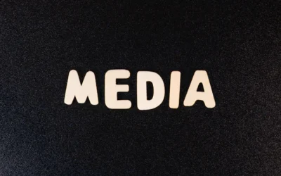 the word media spelled with white letters on a black background