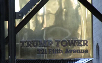 Trump tower sign at 721 fifth avenue