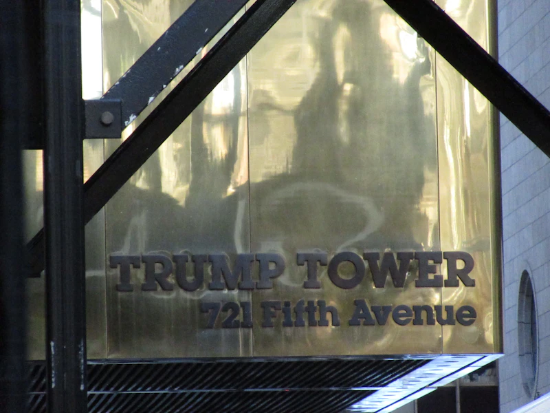 Trump tower sign at 721 fifth avenue