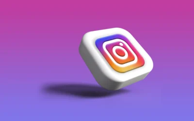 a white cube with a colorful instagram logo on it