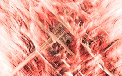 Swirling red and beige textures creating a dynamic abstract art piece full of motion.