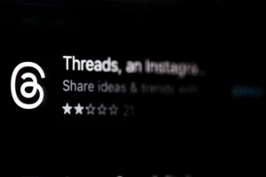 a close up of a computer screen with the words threads on instagram