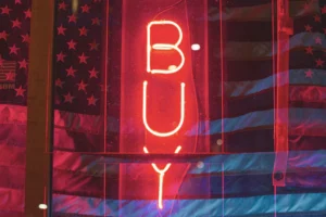 red and blue striped textile