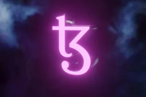 a purple neon sign with the number five on it