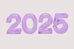 The numbers 2055 are purple in color